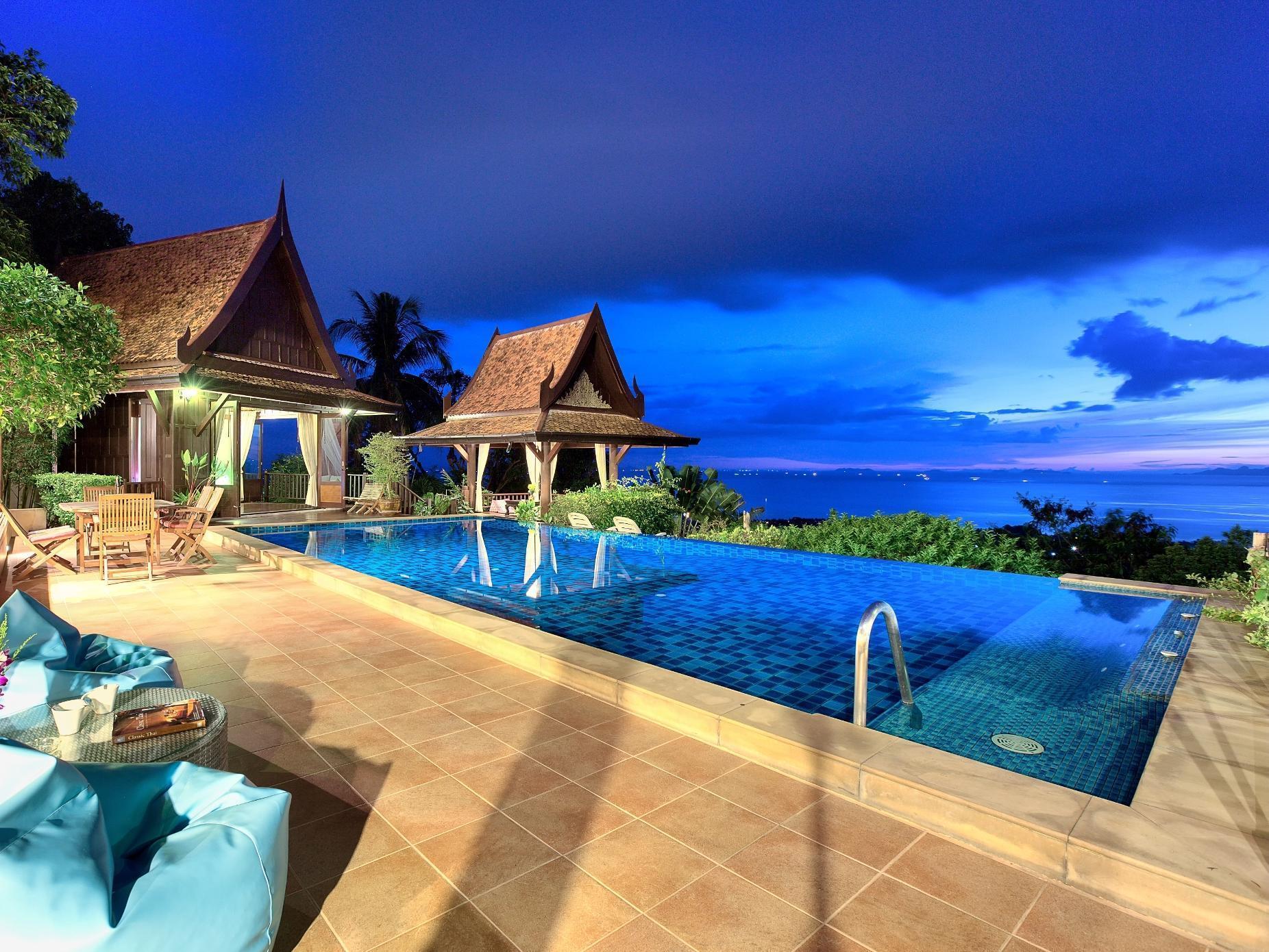 Villa Thai Teak - Panoramic Sea & Sunset Views Ко Самуи Екстериор снимка